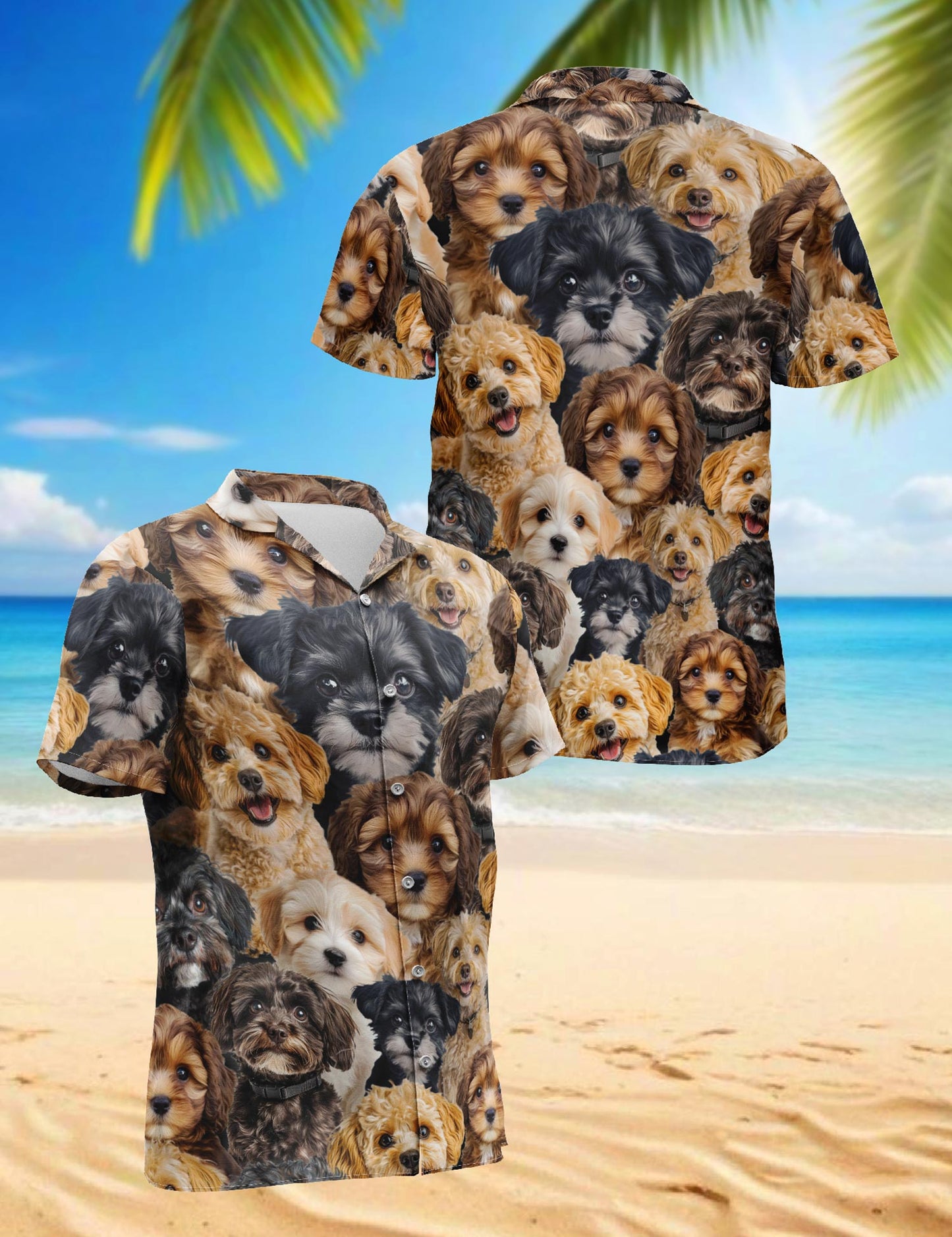 Netecom Schnoodle Hawaiian Shirt for Men, Vintage Style, Button Down Summer Beach Short Sleeve, S-5XL
