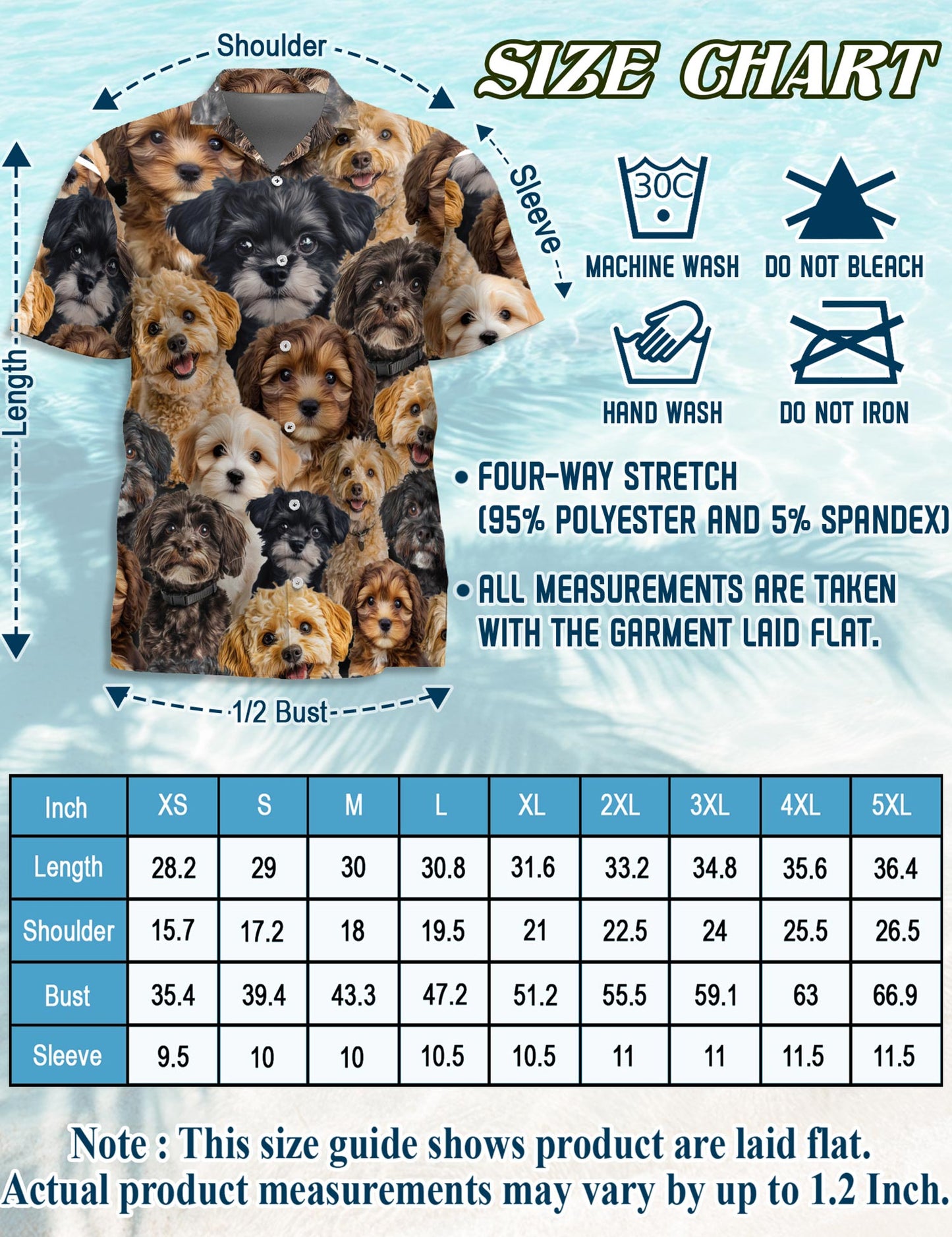 Netecom Schnoodle Hawaiian Shirt for Men, Vintage Style, Button Down Summer Beach Short Sleeve, S-5XL