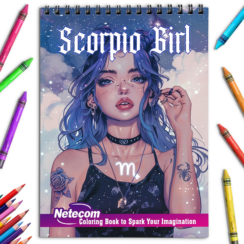 Netecom Scorpio Girl Coloring Book for Adults