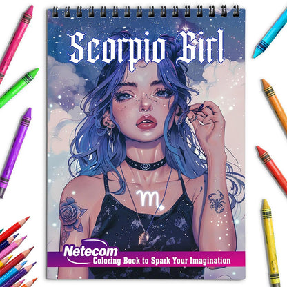 Netecom Scorpio Girl Coloring Book for Adults