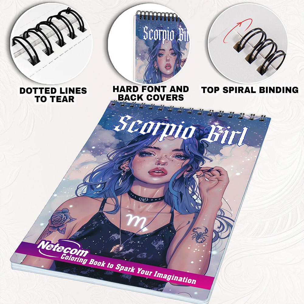 Netecom Scorpio Girl Coloring Pages for Adults