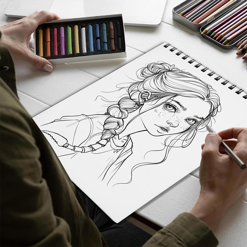 Netecom Scorpio Girl Spiral Bound Coloring Book for Adults