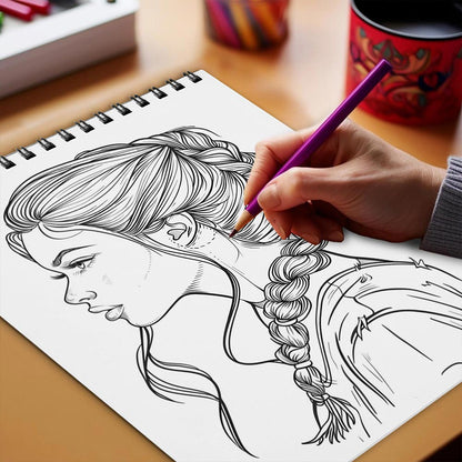 Netecom Scorpio Girl Coloring Book Spiral Bound for Adults