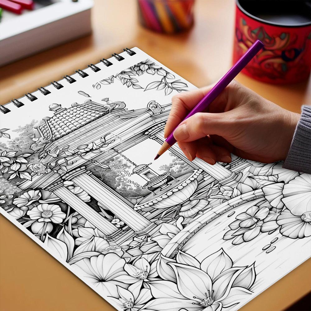 Netecom Secret Garden Coloring Book Spiral Bound for Adults