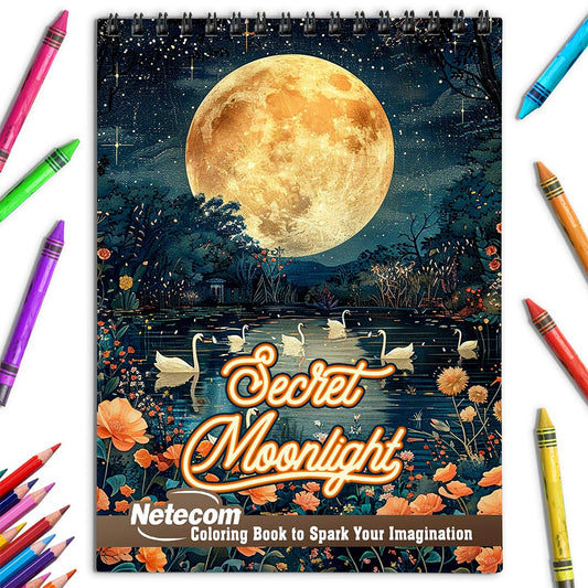 Netecom Secret Moonlight Coloring Book for Adults