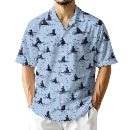Netecom Shark Fin Hawaiian Shirt for Men