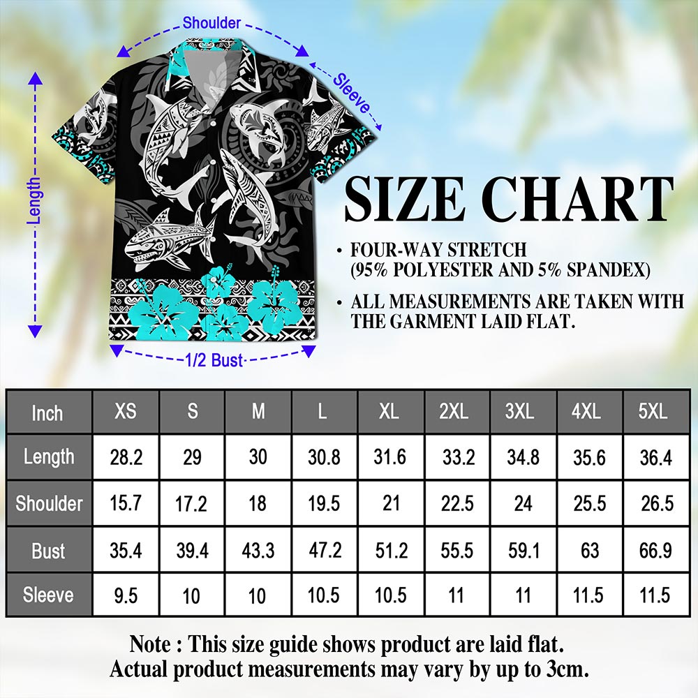 Netecom Shark Hawaiian Shirt for Men, Vintage Style, Button Down Summer Beach Short Sleeve, S-5XL