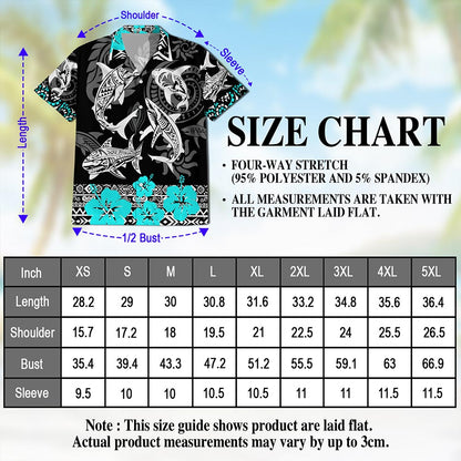 Netecom Shark Hawaiian Shirt for Men, Vintage Style, Button Down Summer Beach Short Sleeve, S-5XL