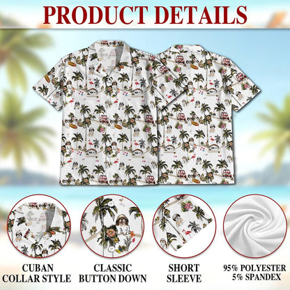 Netecom Shih Tzu Dog Hawaiian Shirt for Men, Tropical Style, Button Down Summer Beach Short Sleeve, S-5XL