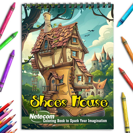 Netecom Shoes House Coloring Book for Adults