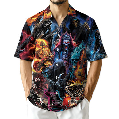Netecom Skeleton Electric Guitar Hawaiian Shirt for Men