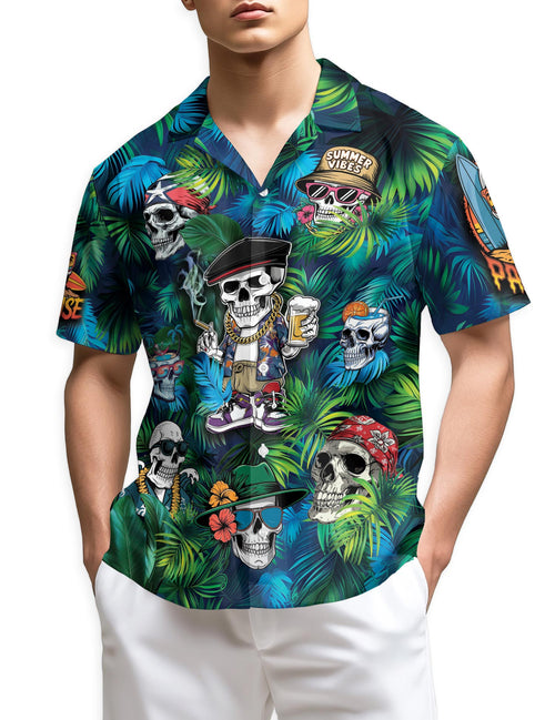 Netecom Skull Life Style Hawaiian Shirt for Men