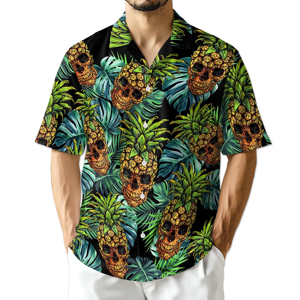 Netecom Skull Pineapple Hawaiian Shirt for Men