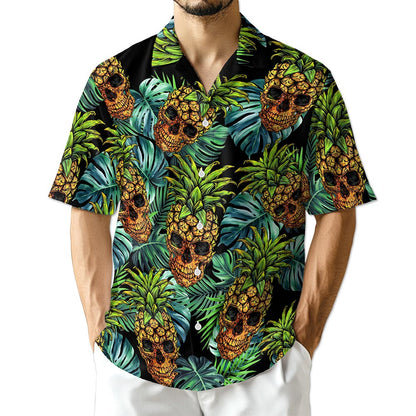 Netecom Skull Pineapple Hawaiian Shirt for Men