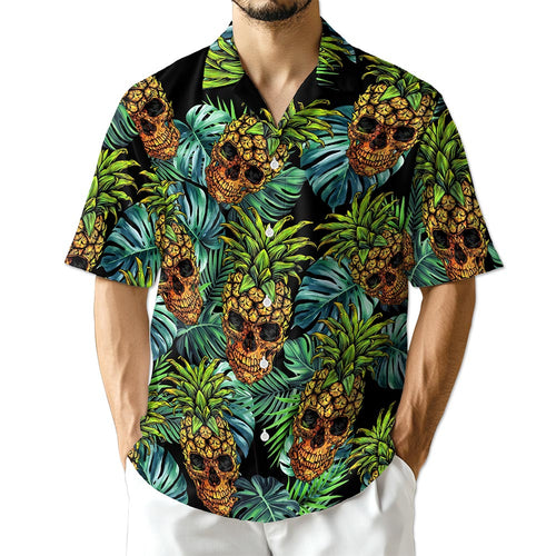 Netecom Skull Pineapple Hawaiian Shirt for Men