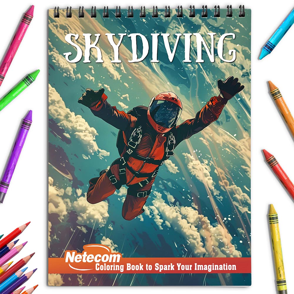 Netecom Skydiving Coloring Book for Adults