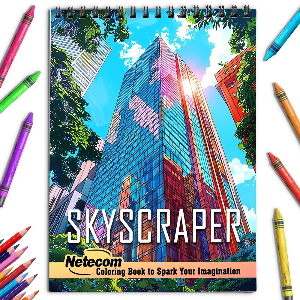 Netecom Skyscraper Coloring Book for Adults
