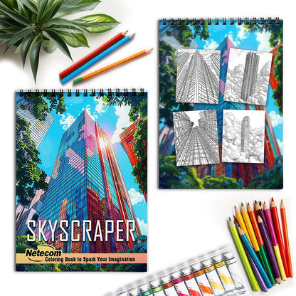 Netecom Skyscraper Spiral Coloring Book for Adults