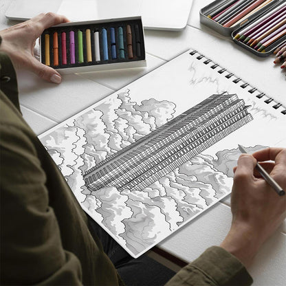Netecom Skyscraper Spiral Bound Coloring Book for Adults