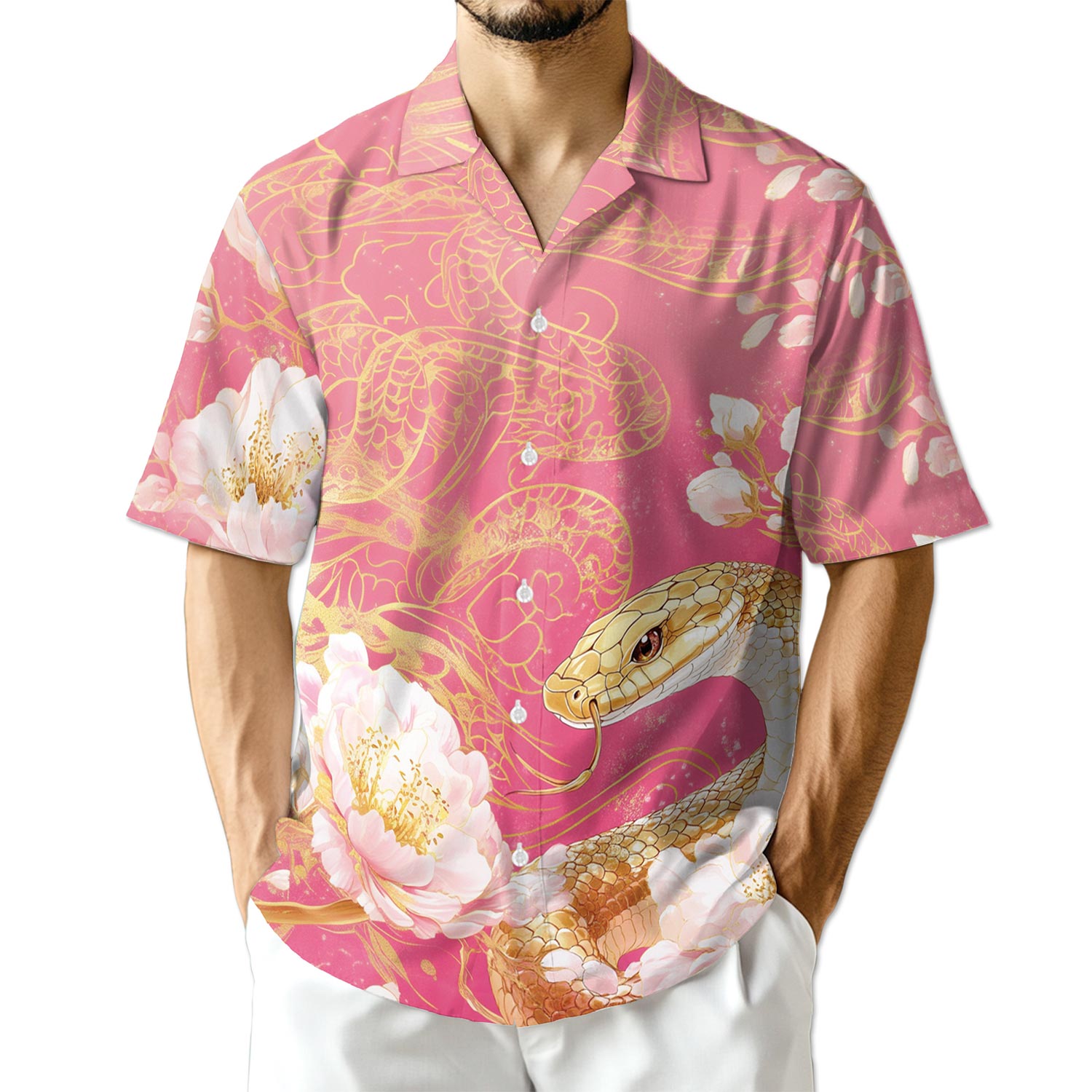 Netecom Snake Year Hawaiian Shirt for Men