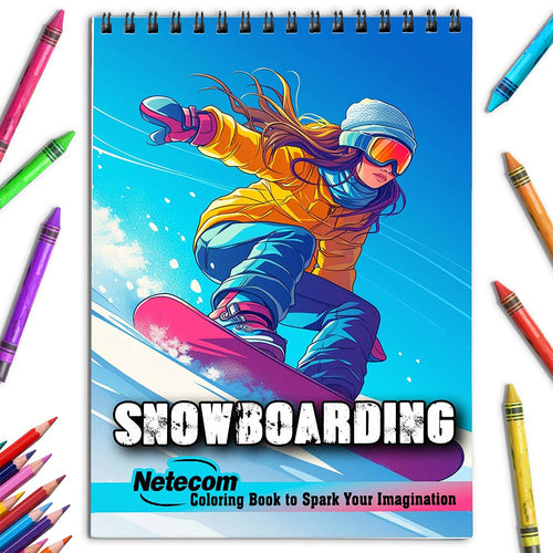 Netecom Snowboarding Coloring Book for Adults