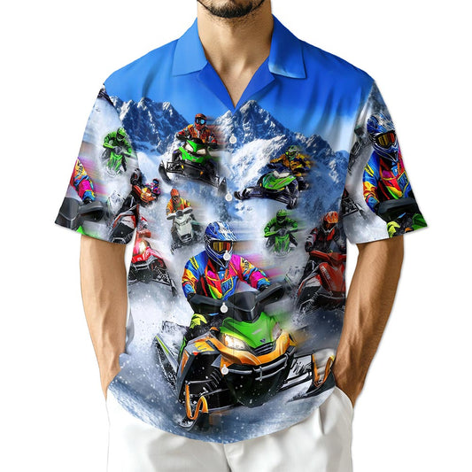 Netecom Snowmobile Hawaiian Shirt for Men