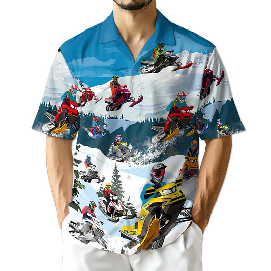 Netecom Snowmobile Hawaiian Shirt for Men