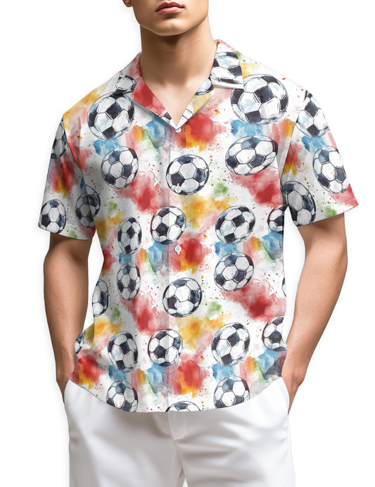 Netecom Soccer Ball Hawaiian Shirt for Men