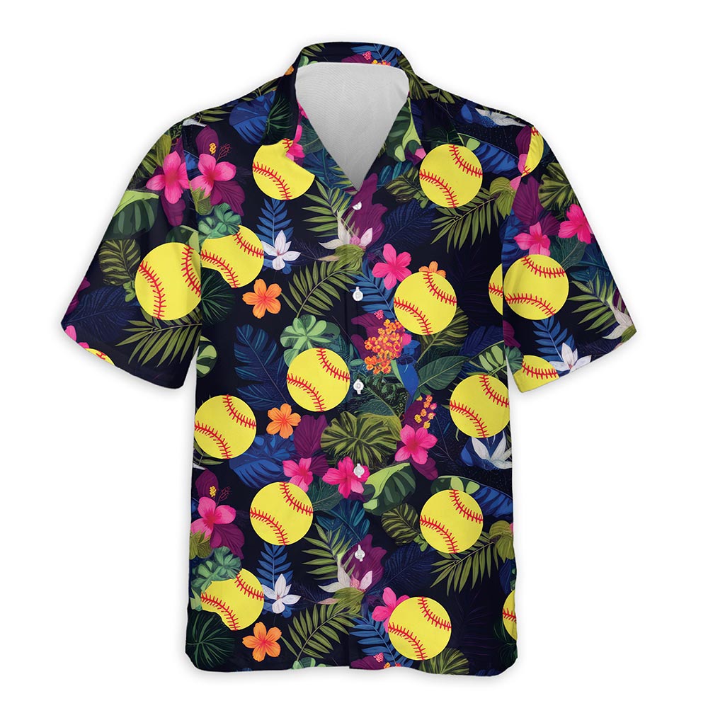 Netecom Softball Hawaiian Shirt for Men