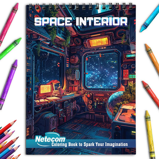 Netecom Space Interior Coloring Book for Adults