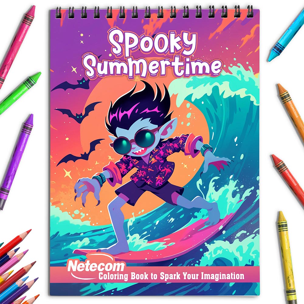 Netecom Spooky Summertime Coloring Book for Adults