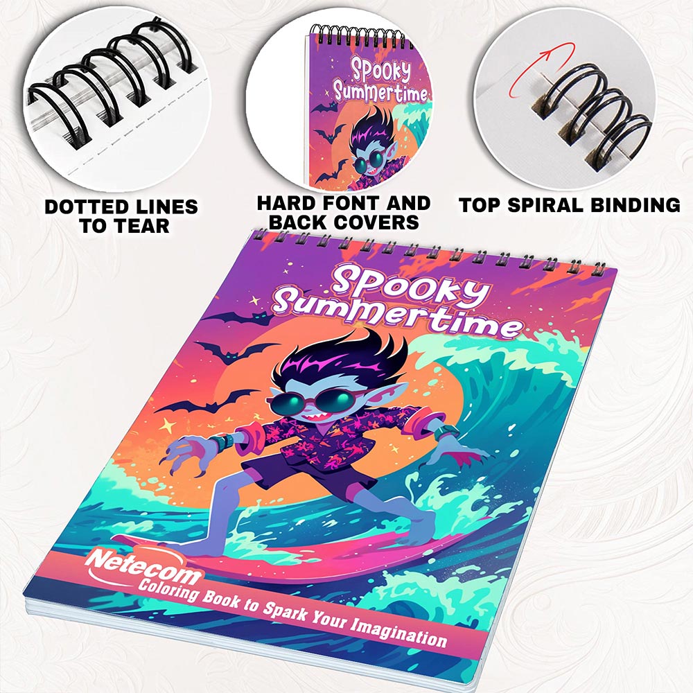 Netecom Spooky Summertime Coloring Pages for Adults