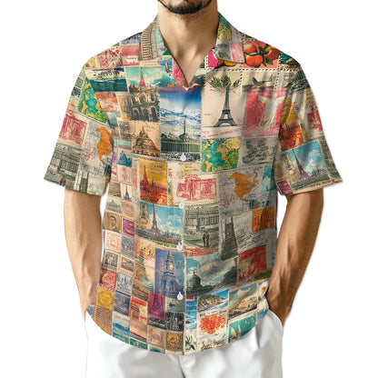 Netecom Stamps Collecting Hawaiian Shirt for Men