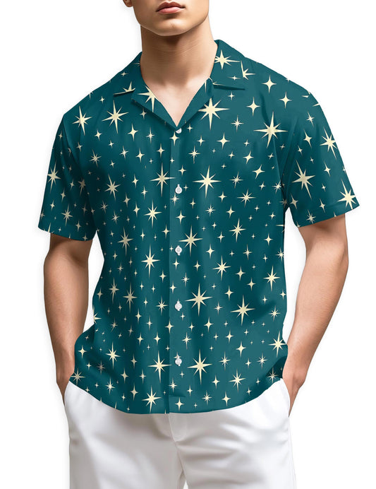 Netecom Star Pattern Hawaiian Shirt for Men