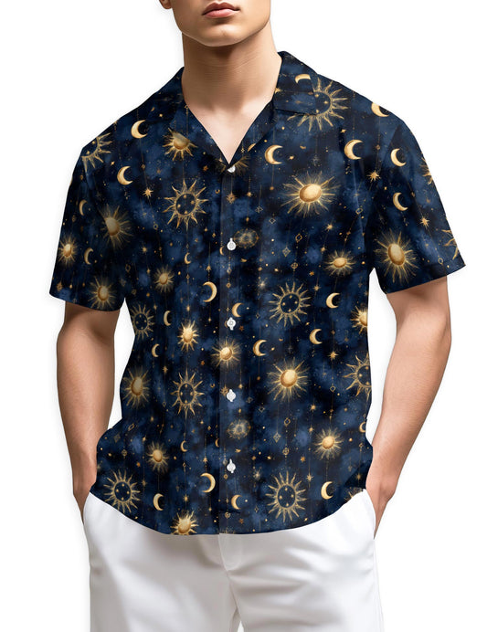 Netecom Star Sky Pattern Hawaiian Shirt for Men