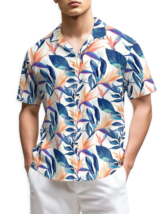 Netecom Strelitzia Hawaiian Shirt for Men