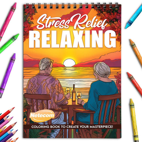 Netecom Stress Relief Relaxing Coloring Book for Adults