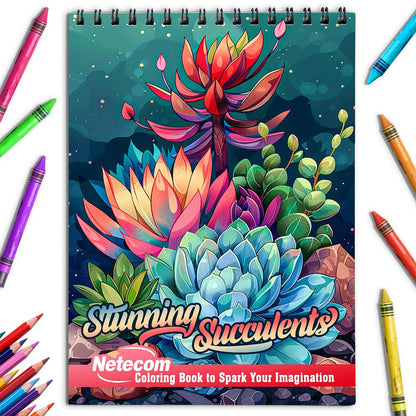Netecom Stunning Succulents Coloring Book for Adults