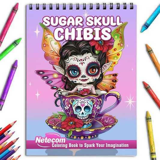 Netecom Sugar Skull Chibis Coloring Book for Adults