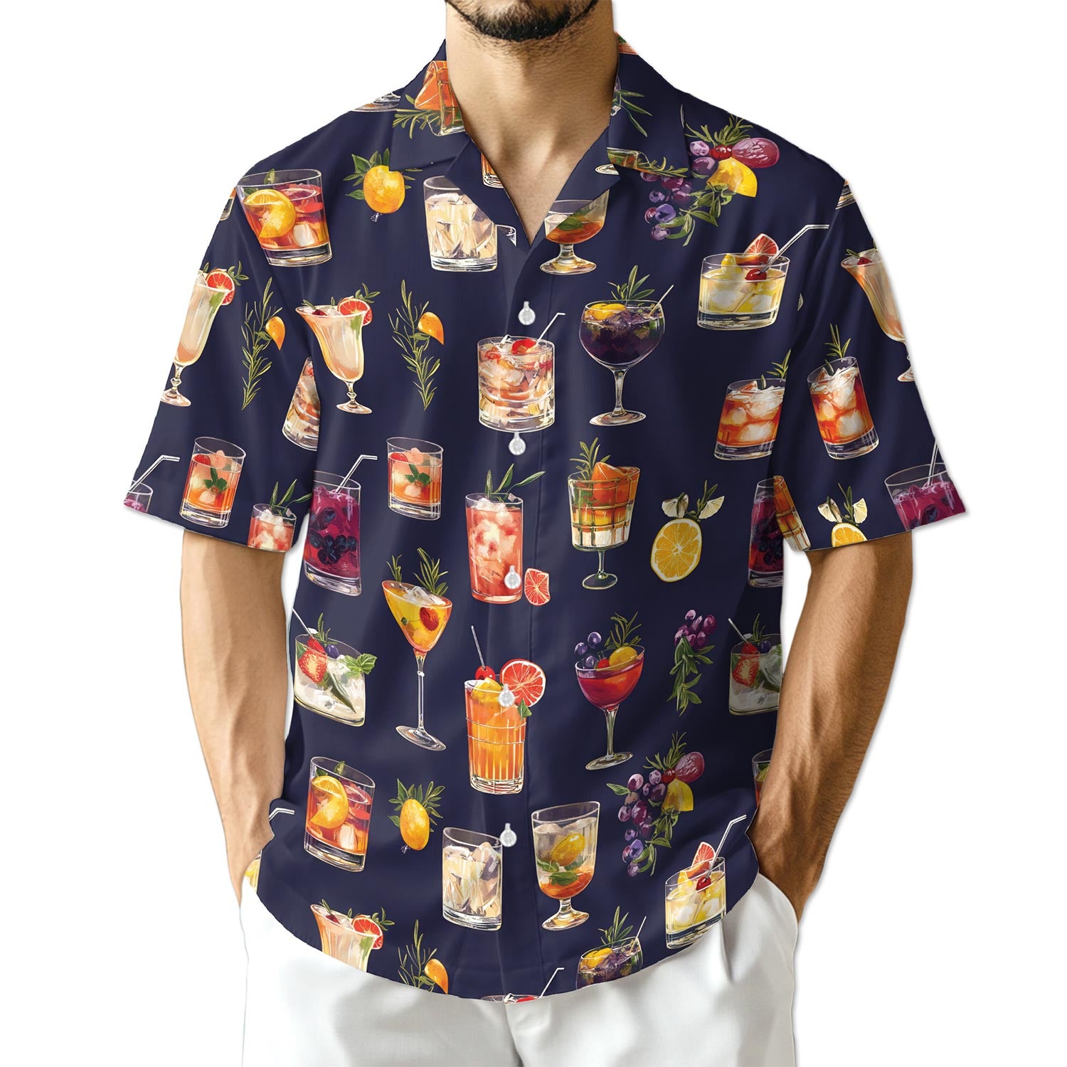 Netecom Summer Cocktails Hawaiian Shirt for Men