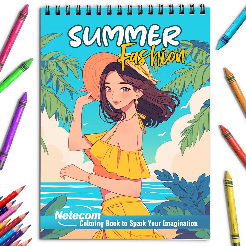 Netecom Summer Fashion Coloring Book for Adults