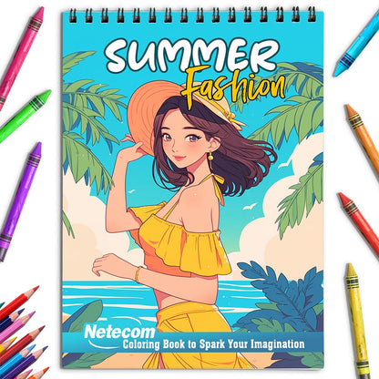 Netecom Summer Fashion Coloring Book for Adults