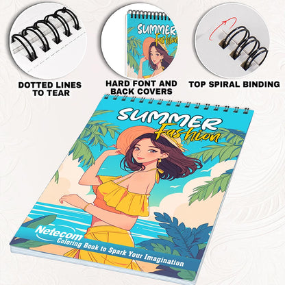 Netecom Summer Fashion Coloring Pages for Adults