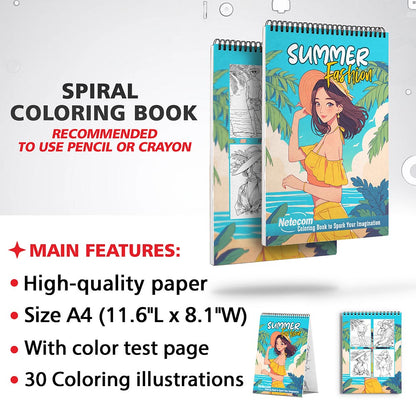 Netecom Summer Fashion Coloring Sheets for Adults
