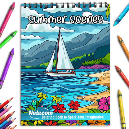 Netecom Summer Scenes Coloring Book for Adults