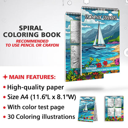 Netecom Summer Scenes Coloring Sheets for Adults
