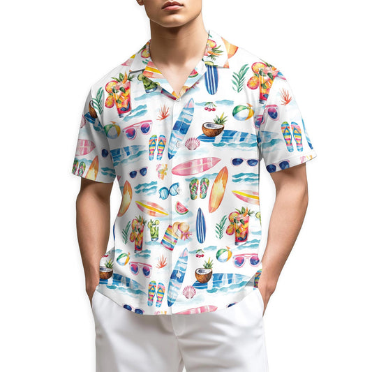 Netecom Surf Colorful Beach Tropical Hawaiian Shirt for Men