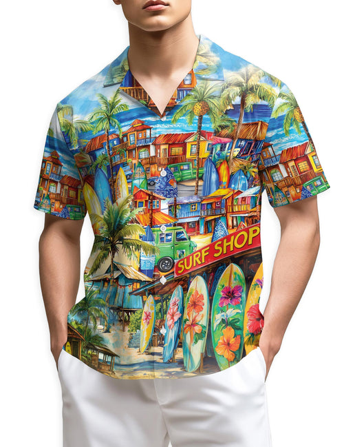 Netecom Surfboard And Surf Shack Hawaiian Shirt for Men