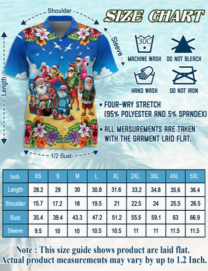 Netecom Surfing Santa Hawaiian Shirt for Men, Funny Style, Button Down Summer Beach Short Sleeve, S-5XL