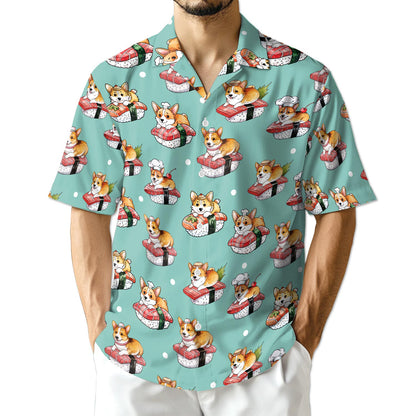 Netecom Sushi Corgi Hawaiian Shirt for Men